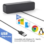 VIKEFON USB mini speaker setup on laptop desk