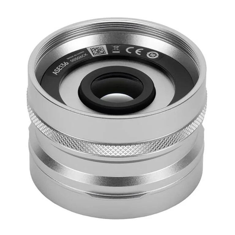 Front view of VILTROX 0.8X 28mm wide angle lens showing metal mount