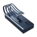 VIVO 120W 50000mAh power bank front view with built-in cables