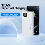 Side view of VIVO 120W fast charging power bank with USB ports