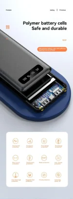 Compact VIVO power bank fitting in hand with clear display