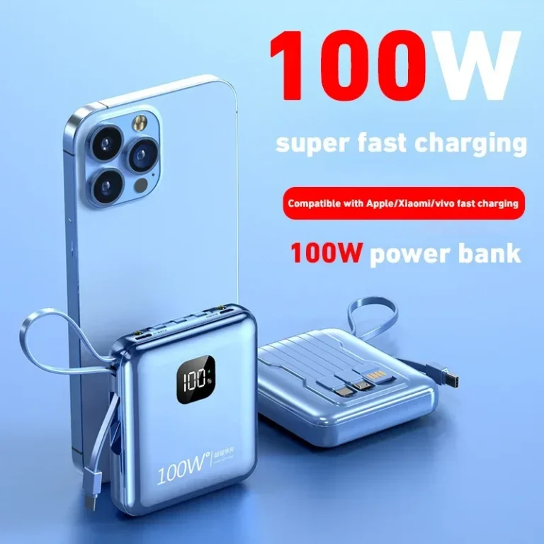 Side angle of VIVO 100W portable power bank showing ports