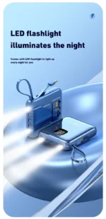 Close-up of VIVO power bank USB and Lightning output ports