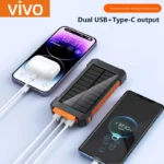 Close-up of solar panel on VIVO 50000mAh power bank