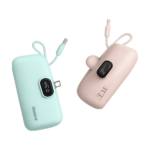 VIVO 50000mAh Capsule Power Bank with digital display and built-in cables in black color