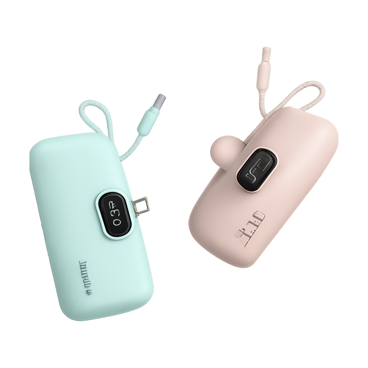 VIVO 50000mAh Capsule Power Bank Super Fast Charging PD 22.5W Mini Portable Digital Display For iPhone Huawei Samsung 2026 New-bg-clean VIVO 50000mAh Capsule Power Bank with digital display and built-in cables in black color