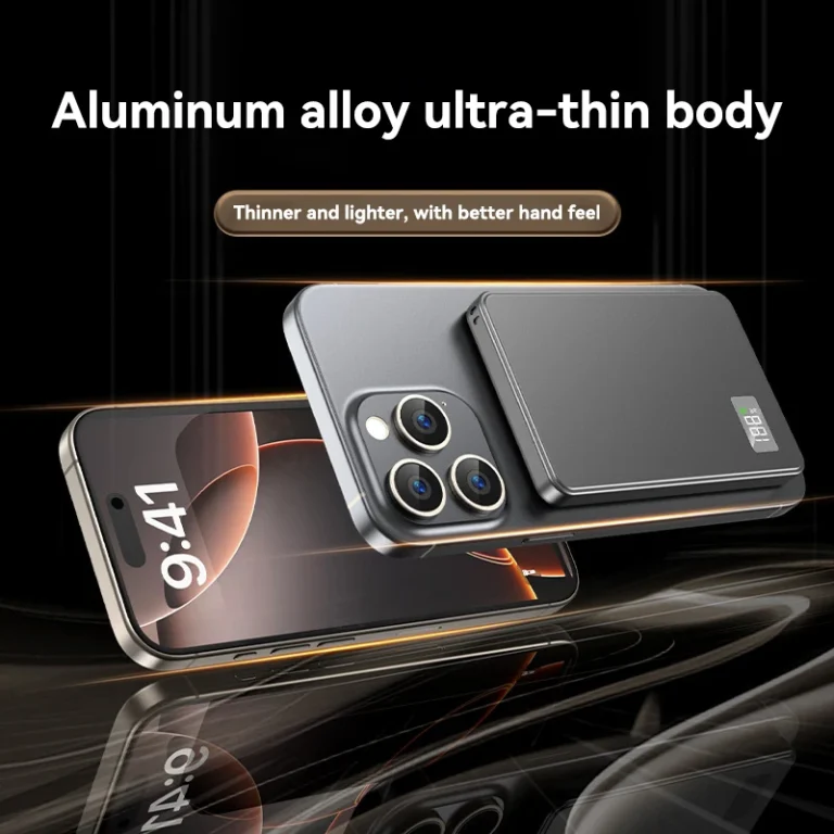 Side view of VIVO 50000mAh magnetic power bank showing slim profile