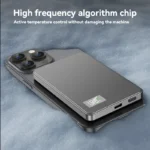 VIVO magnetic power bank charging an iPhone wirelessly