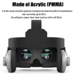 Close-up of PMMA optical lenses inside VR Shinecon SC-G07E headset
