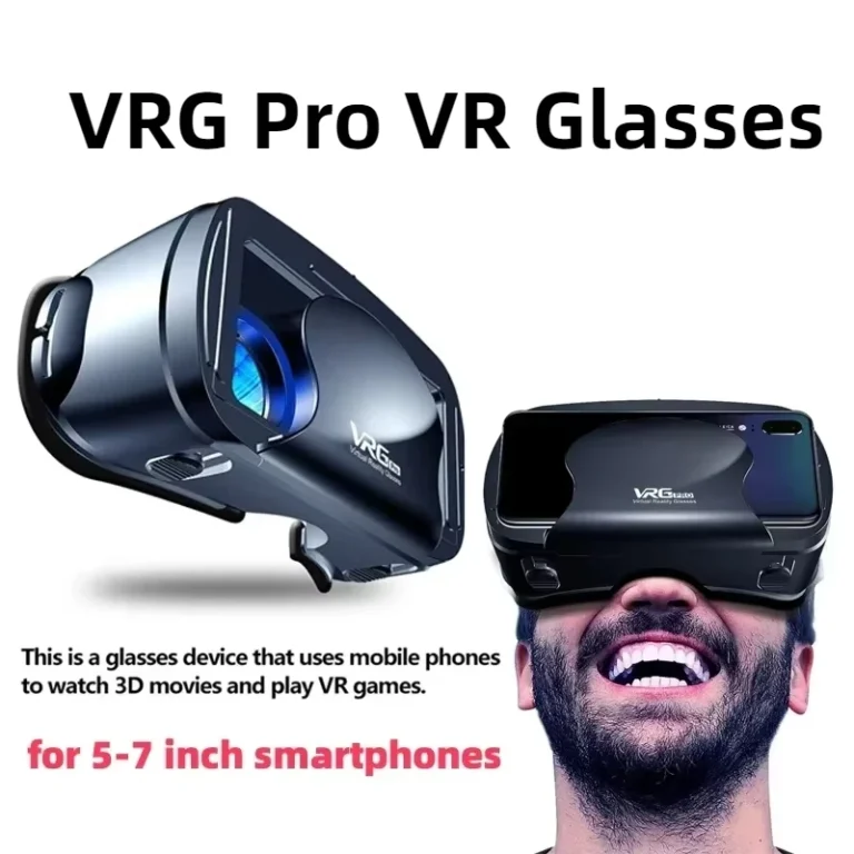 VRG Pro 3D VR glasses headset for 5-7 inch smartphones in black