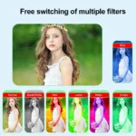 Close-up of Vandlion A61 camera lens and filter options