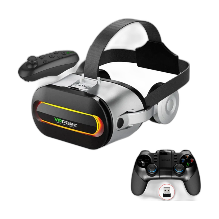 VRPARK J60 Bluetooth 3D VR glasses front view with smartphone
