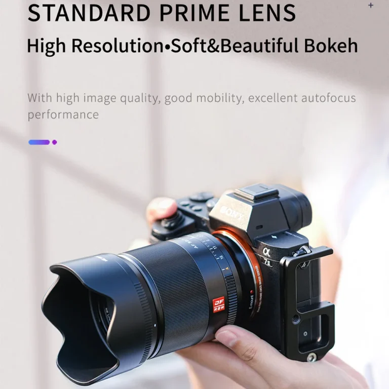 Side view of Viltrox 24mm F1.8 auto focus lens