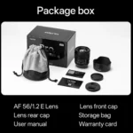 Viltrox 56mm F1.2 Pro lens showing lens glass and body details