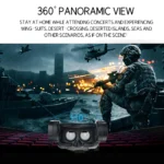 Top view of VRPARK J50 VR headset highlighting dimensions