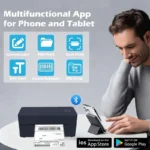 Wireless shipping label printer connected to smartphone