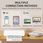 Mobile thermal printer printing black and white documents