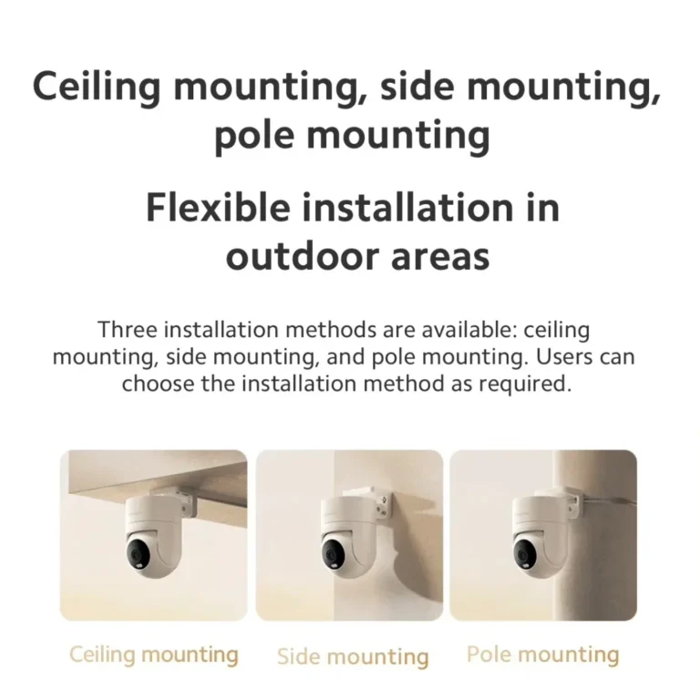 Side view of XIAOMI CW300 outdoor camera showing pan and tilt features