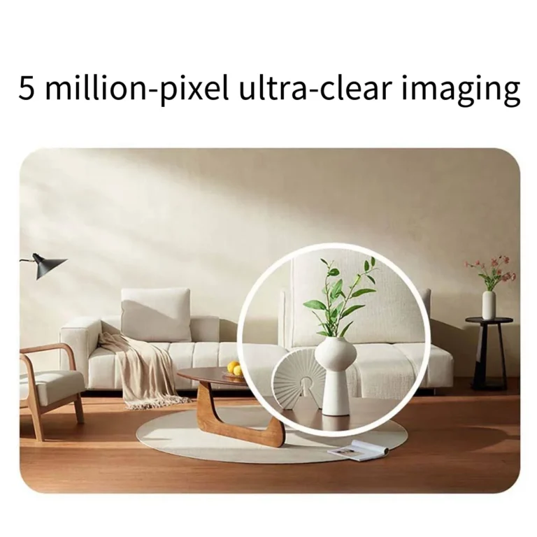 Side angle of Xiaomi Mijia PTZ smart IP camera in white