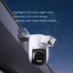 Back view of Xiaomi Mijia IP66 dual lens security camera with power connection