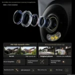 Side angle of Xiaomi Outdoor Smart Camera 4 showing lens