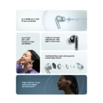 Close-up view of Xiaomi Redmi Buds 8 Pro earbuds highlighting Hi-Res Audio and LDAC