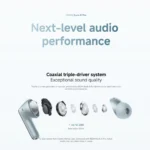 Xiaomi Redmi Buds 8 Pro earbuds showing triple driver design