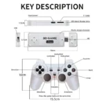 Y6 Retro Game Console with controller highlighting ergonomic design
