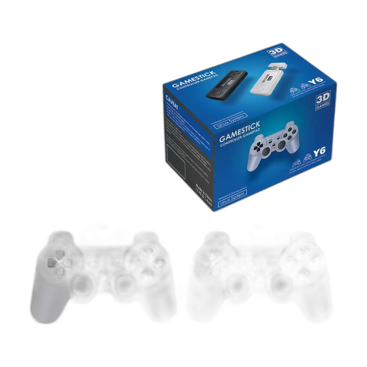 Y6 Retro Game Console 4K 60fps HDMI Output Low Latency GD10 TV Game Stick Dual Handle Portable Home Game Console Kid Gift-bg-clean Y6 Retro Game Console with dual wireless controllers and 4K HDMI output