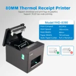 Side angle of YHD-8390 thermal printer with ports visible