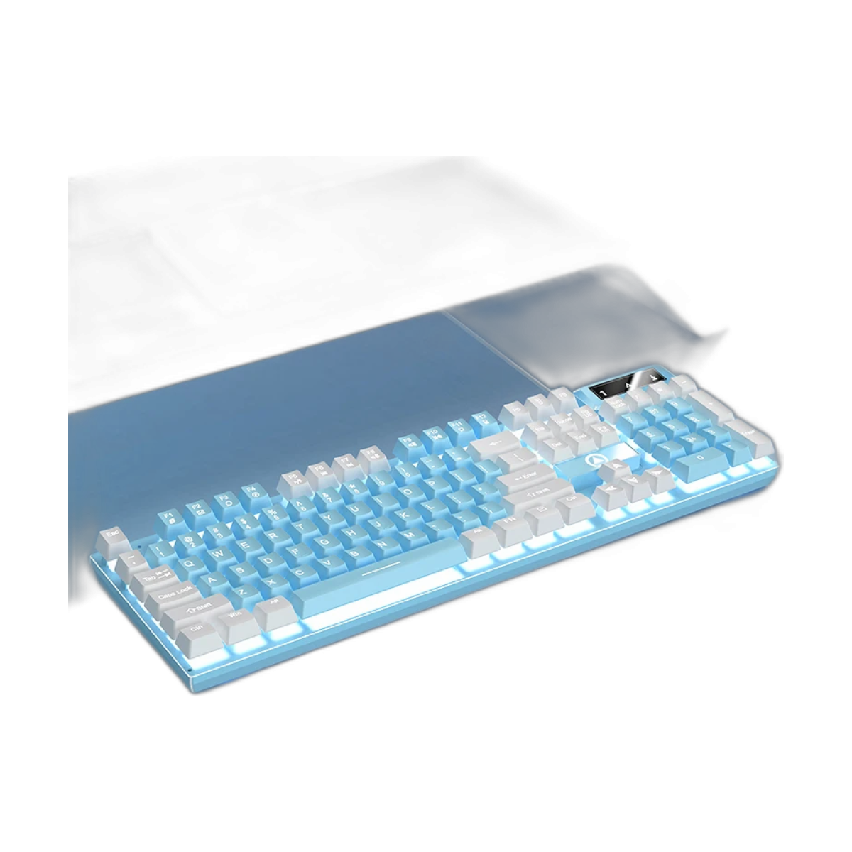 YINDIAO K500 Wired Keyboard Gaming Laptop Desktops PC Computer Office Accessories Low Profile Gamer Keyboards With Numpad-bg-clean YINDIAO K500 wired keyboard with numpad and low-profile keys front view