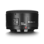 Side view of YONGNUO 50mm F1.8 lens for Canon DSLR