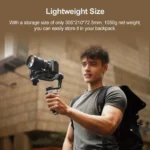 Side angle of ZHIYUN WEEBILL 3E stabilizer with camera mounted