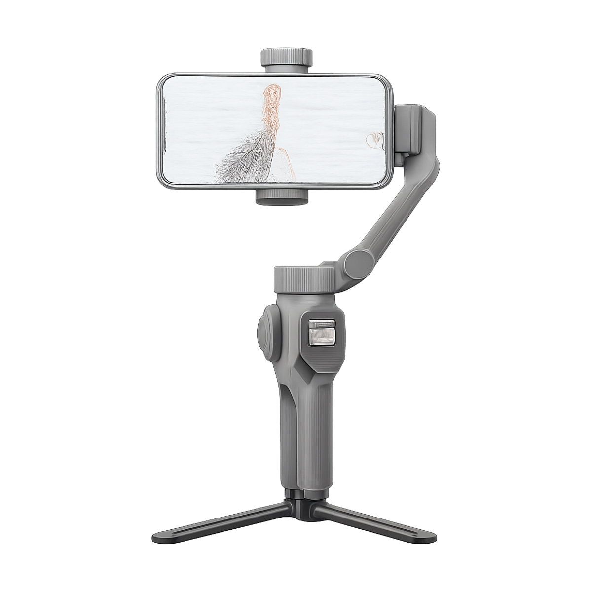 ZHIYUN Official CINEPEER SMOOTH 5E Phone Gimbal Handheld Stabilizer with AI tracking module Suitable for iPhone/XIAOMI/Samsung-bg-clean ZHIYUN CINEPEER SMOOTH 5E handheld phone gimbal stabilizer front view