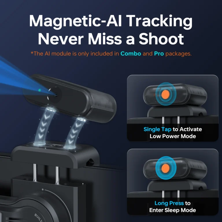 ZHIYUN SMOOTH 5S AI gimbal with phone mounted showing fill light