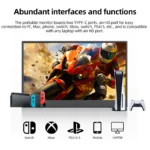 ZSUS 13-inch 4K monitor connected to laptop via USB-C