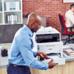 MFC-L3770CDW wireless color laser printer with paper tray open