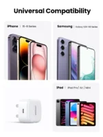 Back view showing UGREEN charger UK plug pins and label