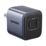 UGREEN GaN 45W dual USB-C fast charger with US plug compatible with iPhone and Samsung