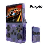 Side angle of BOYHOM R36S portable handheld gaming device in black