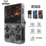 Front view of R36S 128GB retro handheld game console with 3.5 inch IPS screen