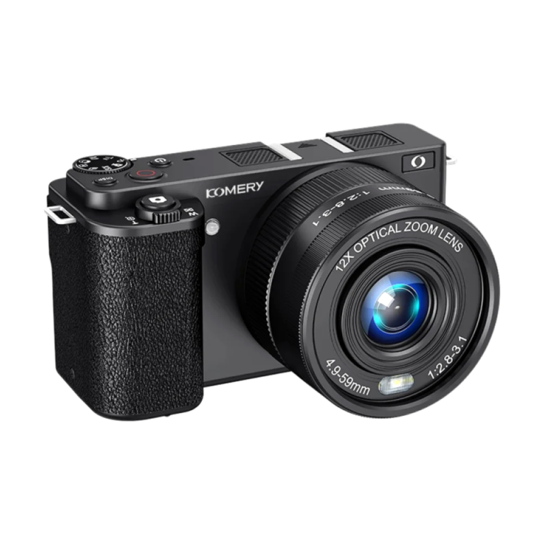 64MP 12X Zoom 4K Vlog Camera with Flip Screen on white background