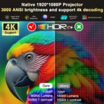 2025 HORLAT 45000 Lumens 4K UHD Projector Laser TOF Focus Android 11 WiFi 6 1080P Full HD Daylight Home Theater Movie Projector - Image 2