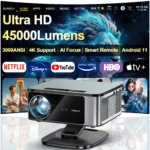 2025 HORLAT 45000 Lumens 4K UHD Projector Laser TOF Focus Android 11 WiFi 6 1080P Full HD Daylight Home Theater Movie Projector