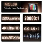 2026 New Bright Version Hisense C3 Ultra | 3200ANSI 4K UHD Triple Laser DLP Portable 3D Ready Home Theater Projector - Image 2