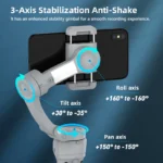Side angle of AXNEN HQ6 gimbal showing phone holder and controls