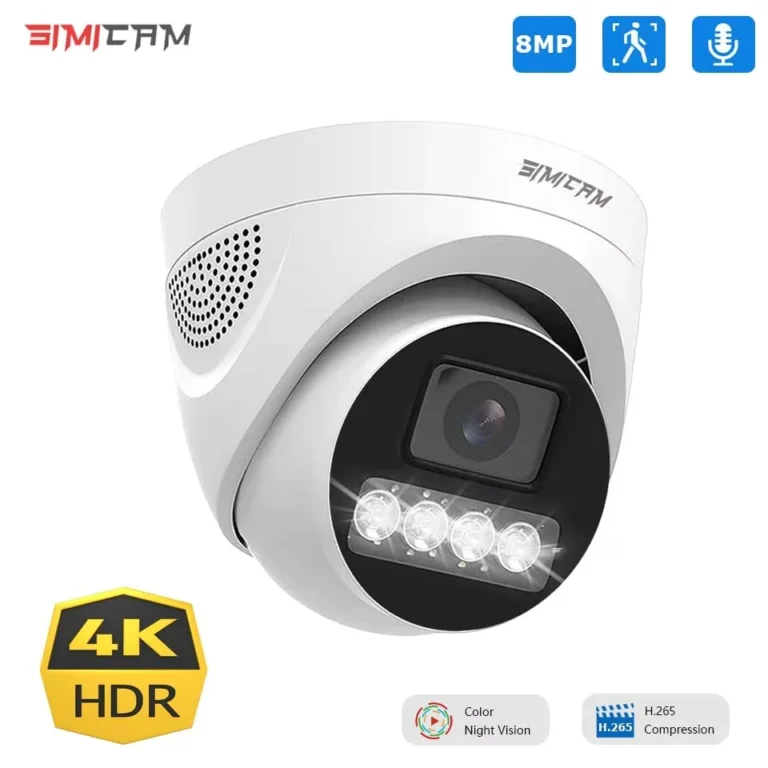 SIMICAM 4K 8MP POE dome IP surveillance camera white indoor ceiling mount