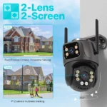 Side angle of 8MP waterproof PTZ WiFi camera with dual lenses