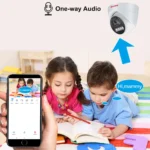 Side angle of 4K 8MP POE IP dome camera showing lens