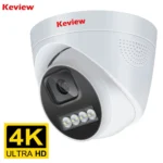 4K 8MP POE IP dome camera front view in white